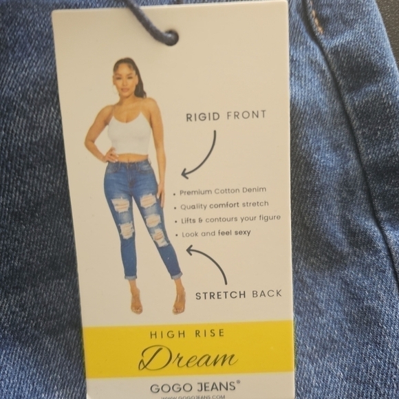 High Rise Rip and Repair Medium Wash with Rigid Front and Stretch Back Jeans NWT - Picture 10 of 15